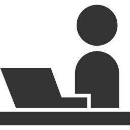 パソコンに向かって勉強している人のアイコン